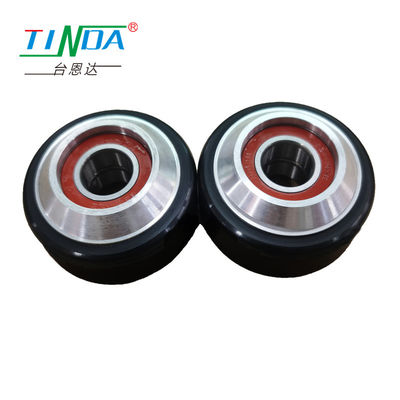Heavy Duty Shock Resistant Frictionless Rubber Wheel , Rubber Roller Wheel for Forklift Trucks