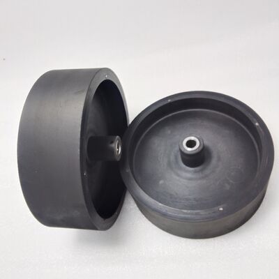 Polyurethane Rubber With Light Weight Plastic Core Elastomeric Roller Wheel Suitable for Tennis Ball Launching