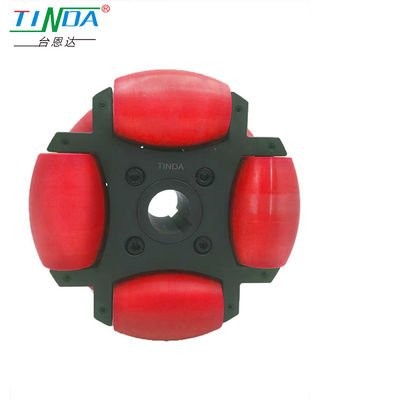 Black Autonomous Agv Drive Wheel   Ball Bearing Type Industrial Omni Wheel