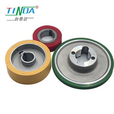 SGS Grooved Rubber Roller Wheel For Paper PVC CPL Veneer Auto Wrapping Machine