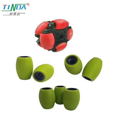 Flexible Polyurethane Rubber Mecanum Wheel Stainless Steel Core Low Noise Smooth Grip