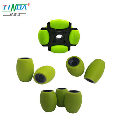 Flexible Polyurethane Rubber Mecanum Wheel Stainless Steel Core Low Noise Smooth Grip