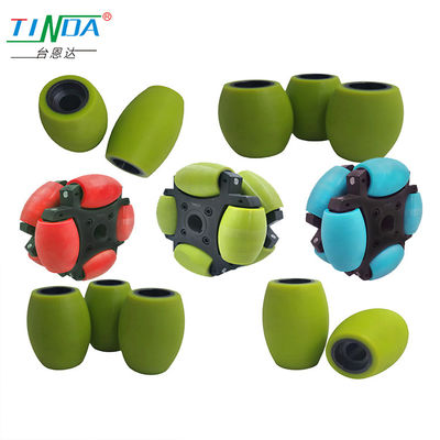 Heavy Duty Drum Rubber Mecanum Wheels Wear Resistant With Long Life Advantage