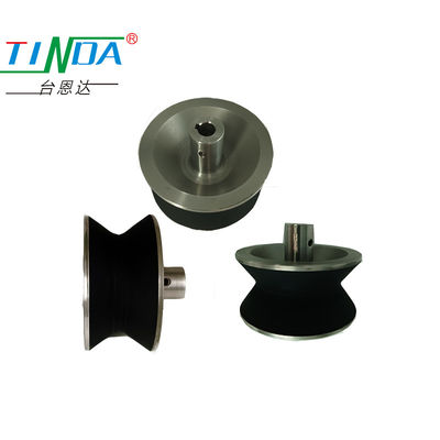 Customized Color V Shape Rubber Coating Wheels for High Load Robots on Guide Moving