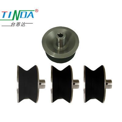 Customized Color V Shape Rubber Coating Wheels for High Load Robots on Guide Moving
